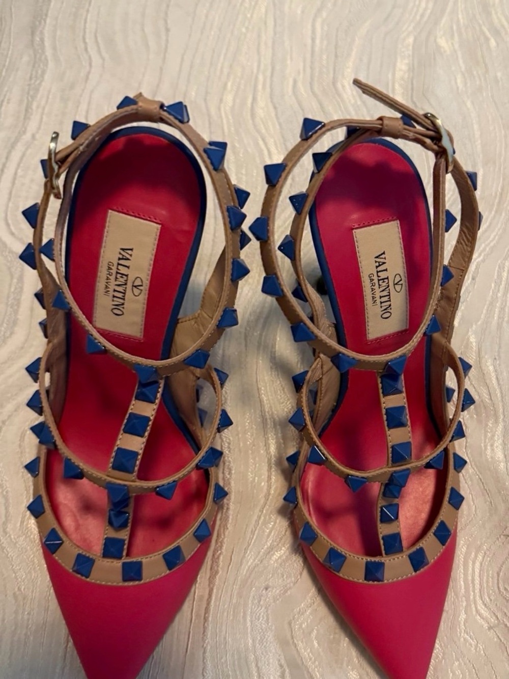 Valentino Garavani Rockstud strap pumps leather multicolor - Picture 6 of 7